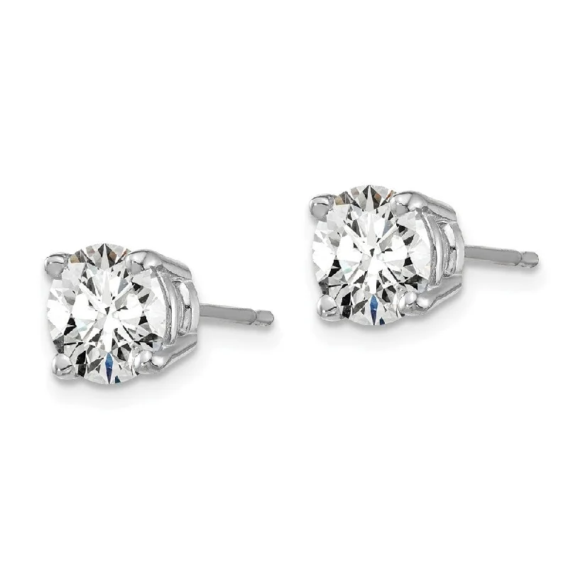 Stud Earrings with Chevron Designs -14k White Gold Lab Grown Diamond Stud Earrings (2.00 cttw, Clarity- SI1-SI2, Color- G-H)