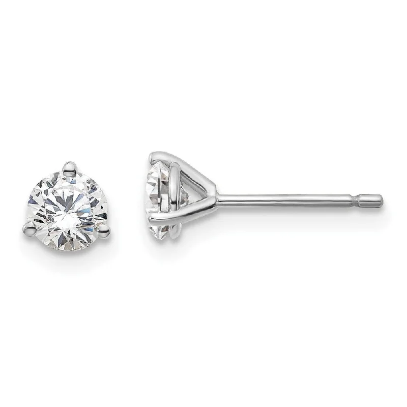 Adjustable Stud Earrings for Custom Fit -14k White Gold Lab Grown Diamond Stud Earrings (2/3 cttw, Clarity- SI1-SI2, Color- G-H)