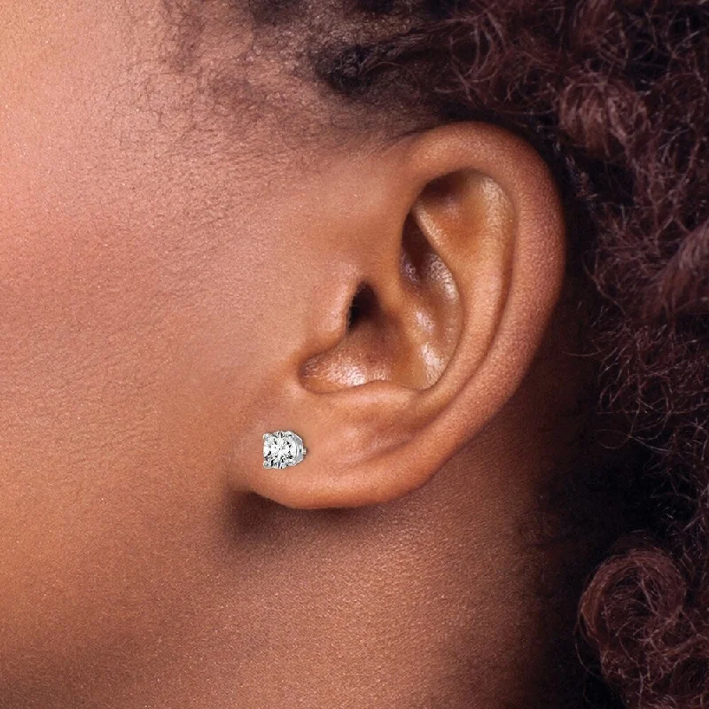 Stud Earrings for Concert Look -14k White Gold Lab Grown Diamond Stud Earrings (2/3 cttw, Clarity- SI1-SI2, Color- G-H)