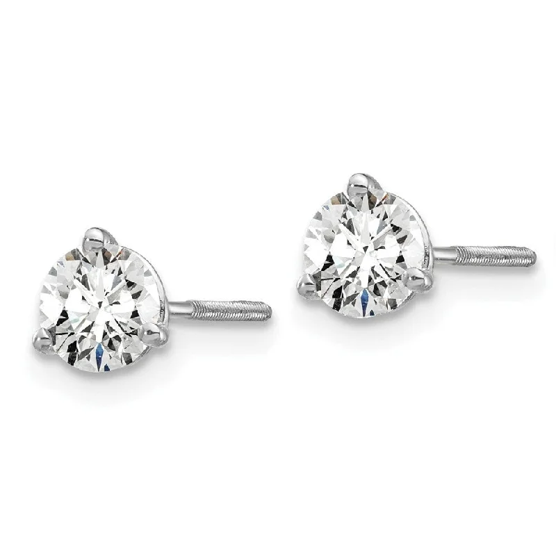 Stud Earrings for Travel Look -14k White Gold Lab Grown Diamond Stud Earrings (2/3 cttw, Clarity- SI1-SI2, Color- G-H)