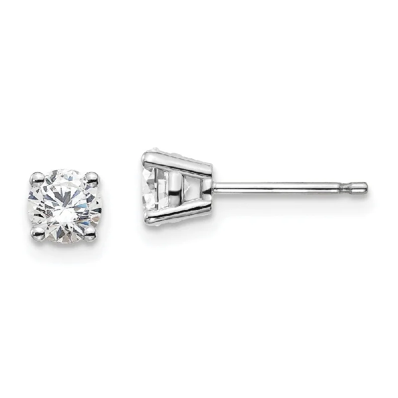 Small Stud Earrings for Delicate -14k White Gold Lab Grown Diamond Stud Earrings (2/3 cttw, Clarity- VS-SI, Color-D-E)