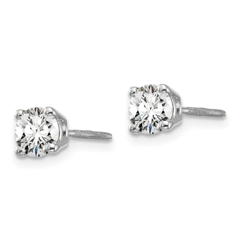 Stud Earrings for Festival Style -14k White Gold Lab Grown Diamond Stud Earrings (3/4 cttw, Clarity- SI1-SI2, Color- G-H)