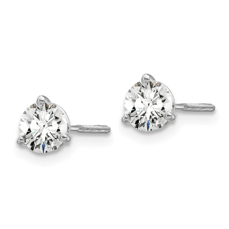 Large Stud Earrings for Statement -14k White Gold True Origin Lab Grown Diamond Stud Earrings (3/4 cttw, Clarity- VS1-VS2, Color- D-E)