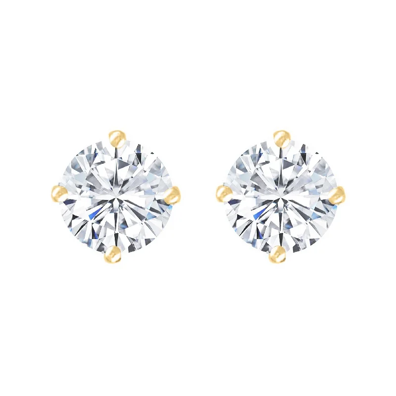 Lead Free Stud Earrings for Health -14K Yellow Gold 1.0 CT Lab Grown Diamond Stud Earrings