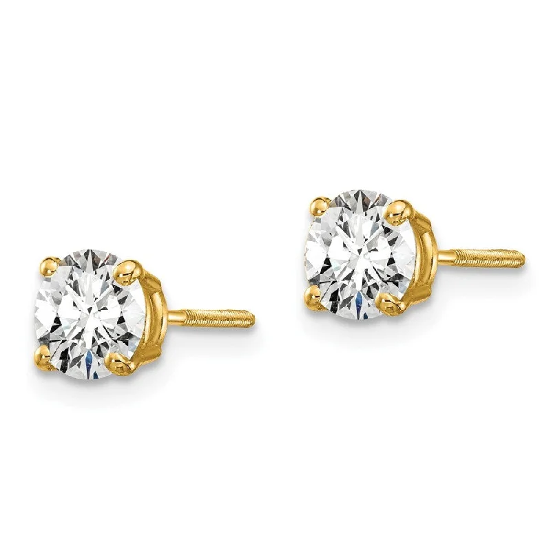 Stud Earrings with Symbolic Elements -14k Yellow Gold Certified Lab Grown Diamond Stud Earrings (1.00 cttw, Clarity- VS-SI, Color-D-E)