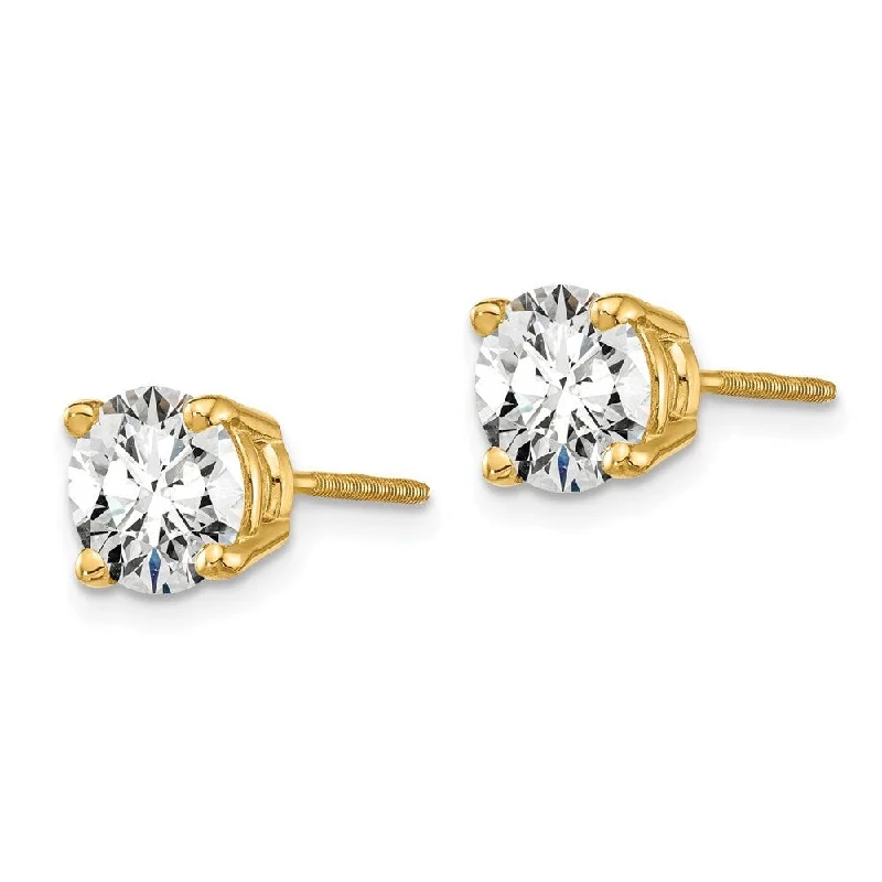 Stud Earrings for Bridesmaids Look -14k Yellow Gold Lab Grown Diamond Stud Earrings (1.50 cttw, Clarity- SI1-SI2, Color- G-H)