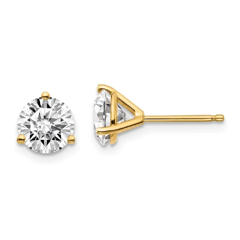 Stud Earrings for Formal Attire -14k Yellow Gold Lab Grown Diamond Stud Earrings (2.00 cttw, Clarity- SI1-SI2, Color- G-H)