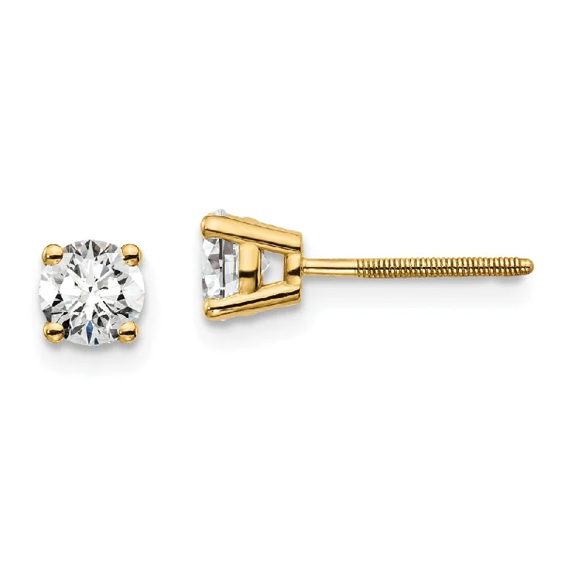 Triple Stud Earrings for Layered -14k Yellow Gold Lab Grown Diamond Stud Earrings (2/3 cttw, Clarity- SI1-SI2, Color- G-H)