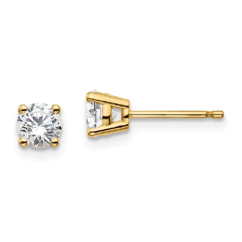 Maximalist Stud Earrings for Bling -14k Yellow Gold Lab Grown Diamond Stud Earrings (2/3 cttw, Clarity- SI1-SI2, Color- G-H)