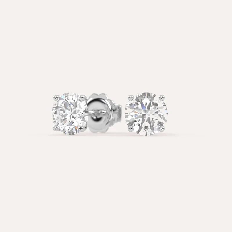 Stud Earrings for Mother's Day -3 carat Round Diamond Stud Earrings