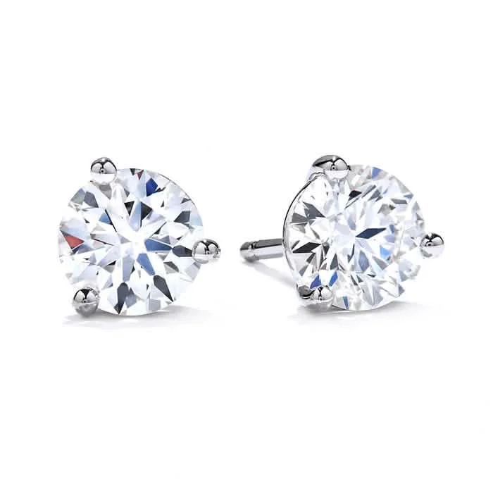 Gemstone Stud Earrings for Color -Mountz Collection 1.45-1.55TW Round Diamond Stud Earrings in 14K White Gold