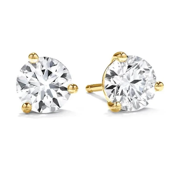 Round Stud Earrings for Classic -Mountz Collection 1.23CTW Diamond Stud Earrings 14K Yellow Gold