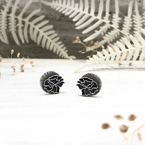 Stud Earrings with Hammered Finish -Demeter Stud Earrings