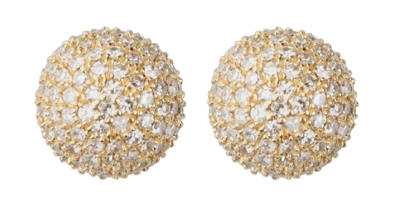 Lightweight Stud Earrings for All Day -Diamond BonBon Stud Earrings