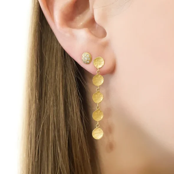 Stud Earrings for Festival Style -Diamond Stardust Button Stud Earrings