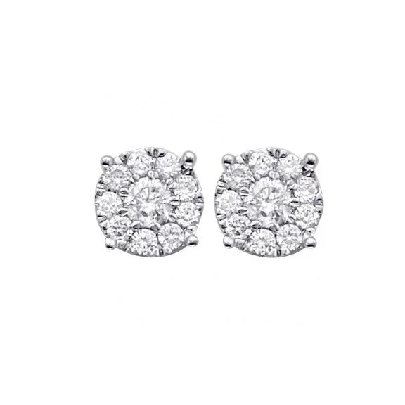 Stud Earrings with Chevron Designs -Diamond Stud Earrings