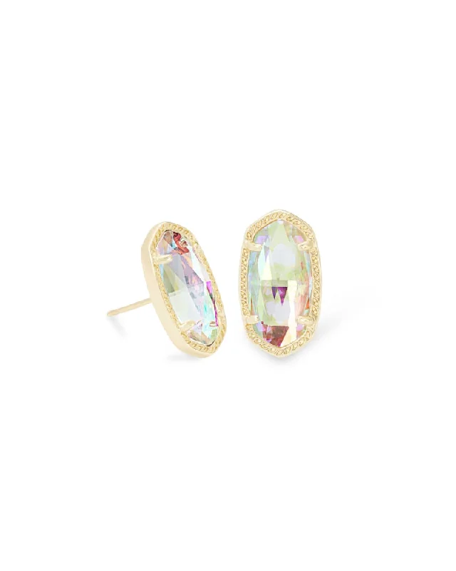 Hypoallergenic Stud Earrings for Sensitive -Ellie Gold Stud Earrings in Dichroic Glass by Kendra Scott