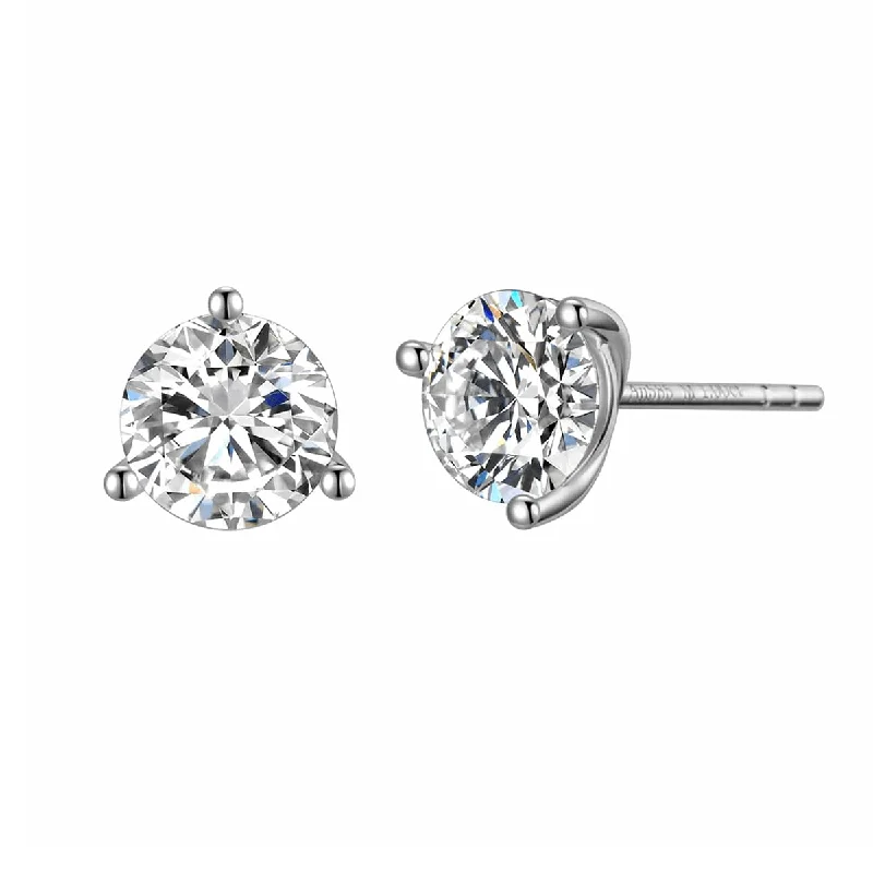 Stud Earrings for Valentine's Day -FANCIME 1 Carat Moissanite 14K Solid White Gold Stud Earrings