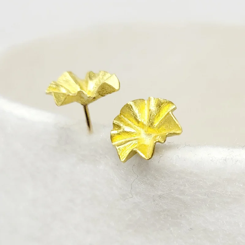 Retro Stud Earrings for Nostalgia -Tiny Lotus Stud Earrings