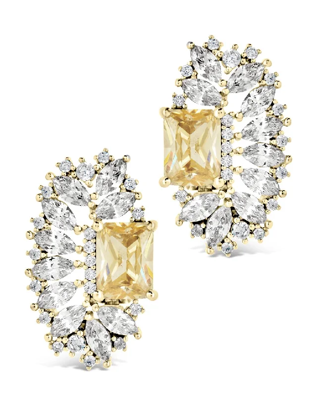 Tarnish Resistant Stud Earrings for Longevity -Nina Elongated CZ Stud Earrings