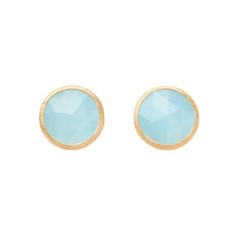 Heart Shaped Stud Earrings for Love -Jaipur Aquamarine Medium Stud Earrings