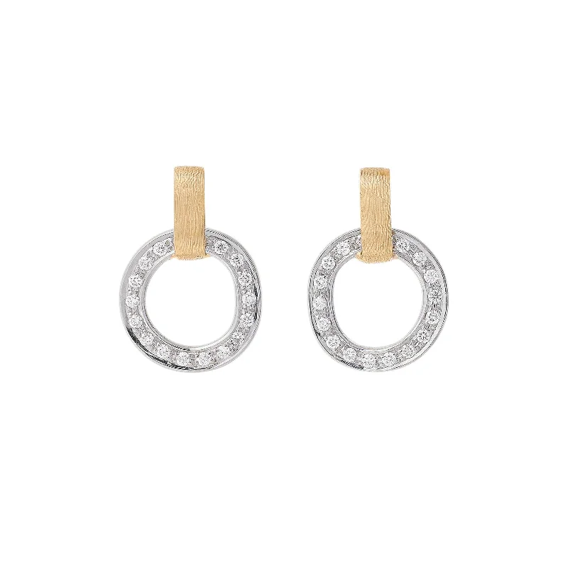 Stud Earrings for Fitness Activities -Jaipur Flat-Link Diamond Stud Earrings