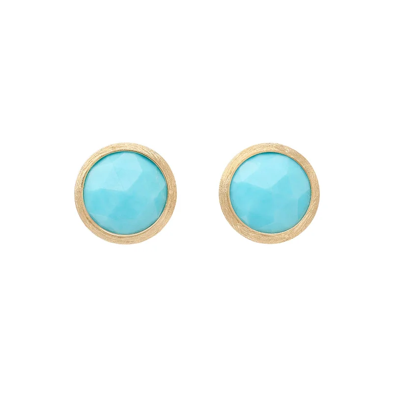 Stud Earrings with Vine Designs -Jaipur Color Turquoise Stud Earrings