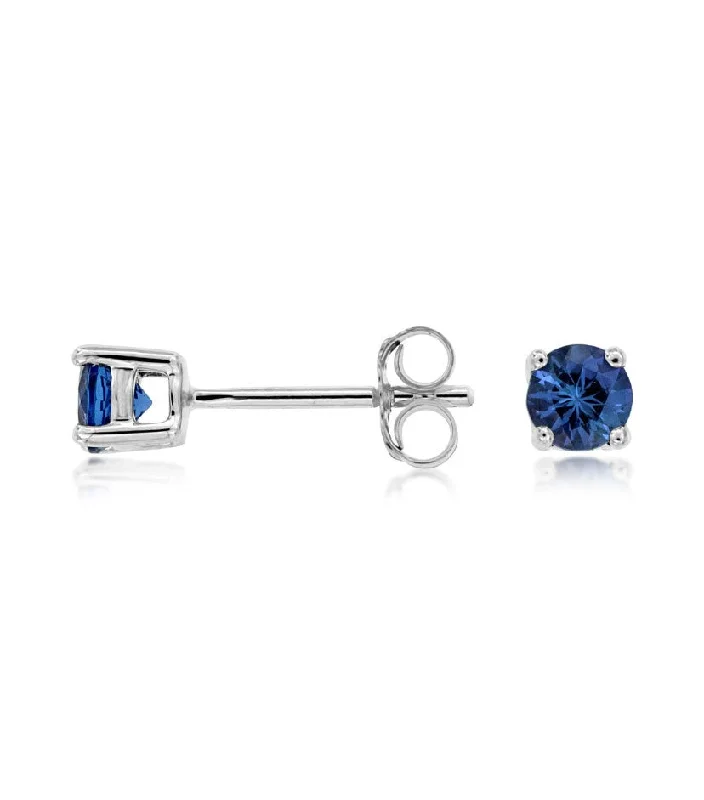 Stud Earrings for Office Wear -Round Tanzanite Stud Earrings