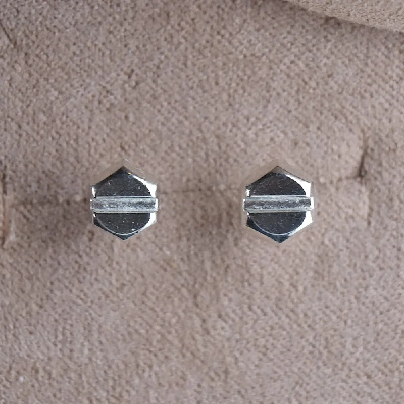 Stud Earrings with Matte Finish -Screw Stud Earrings