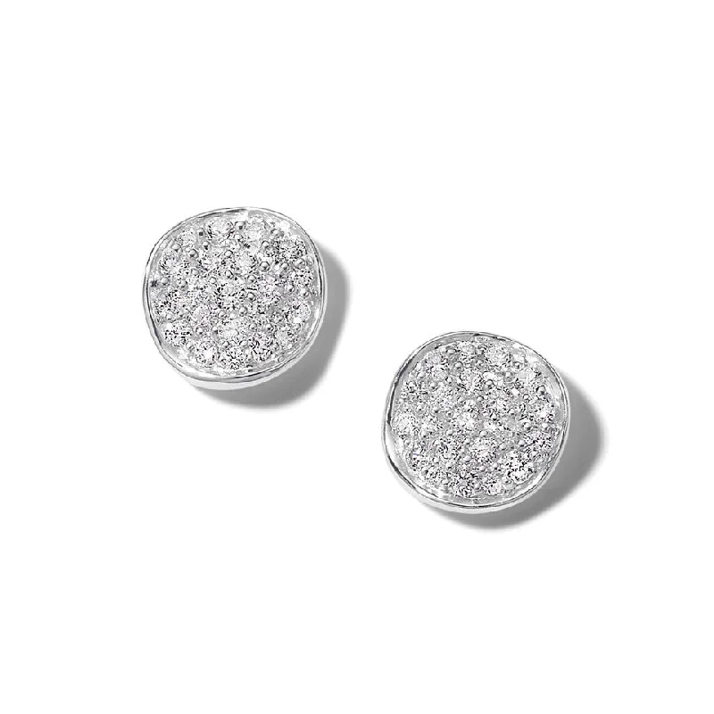 Oval Stud Earrings for Grace -Diamond Mini Flower Stud Earrings