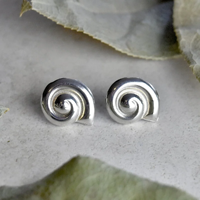 Stud Earrings with Knot Designs -Silver Swirl Stud Earrings