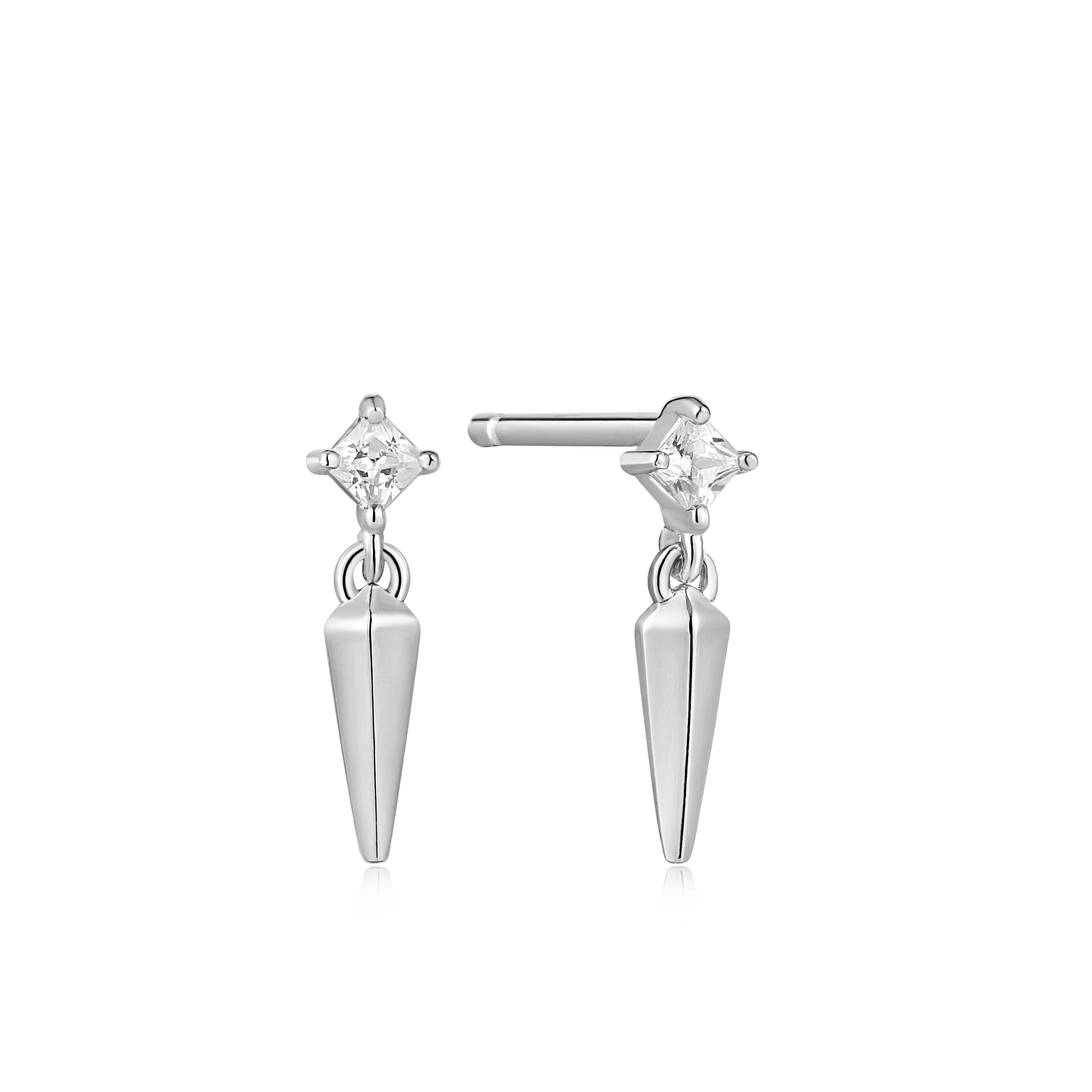 Stud Earrings with Symbolic Elements -Sparkle Spike Stud Earrings in Sterling Silver