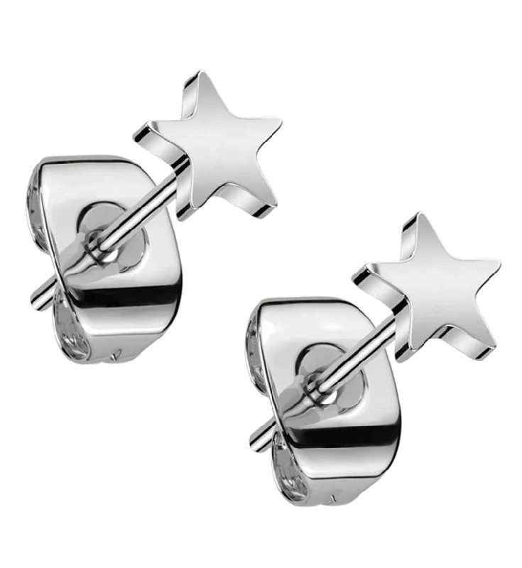 Stud Earrings for Anniversary -Star Titanium Stud Earrings