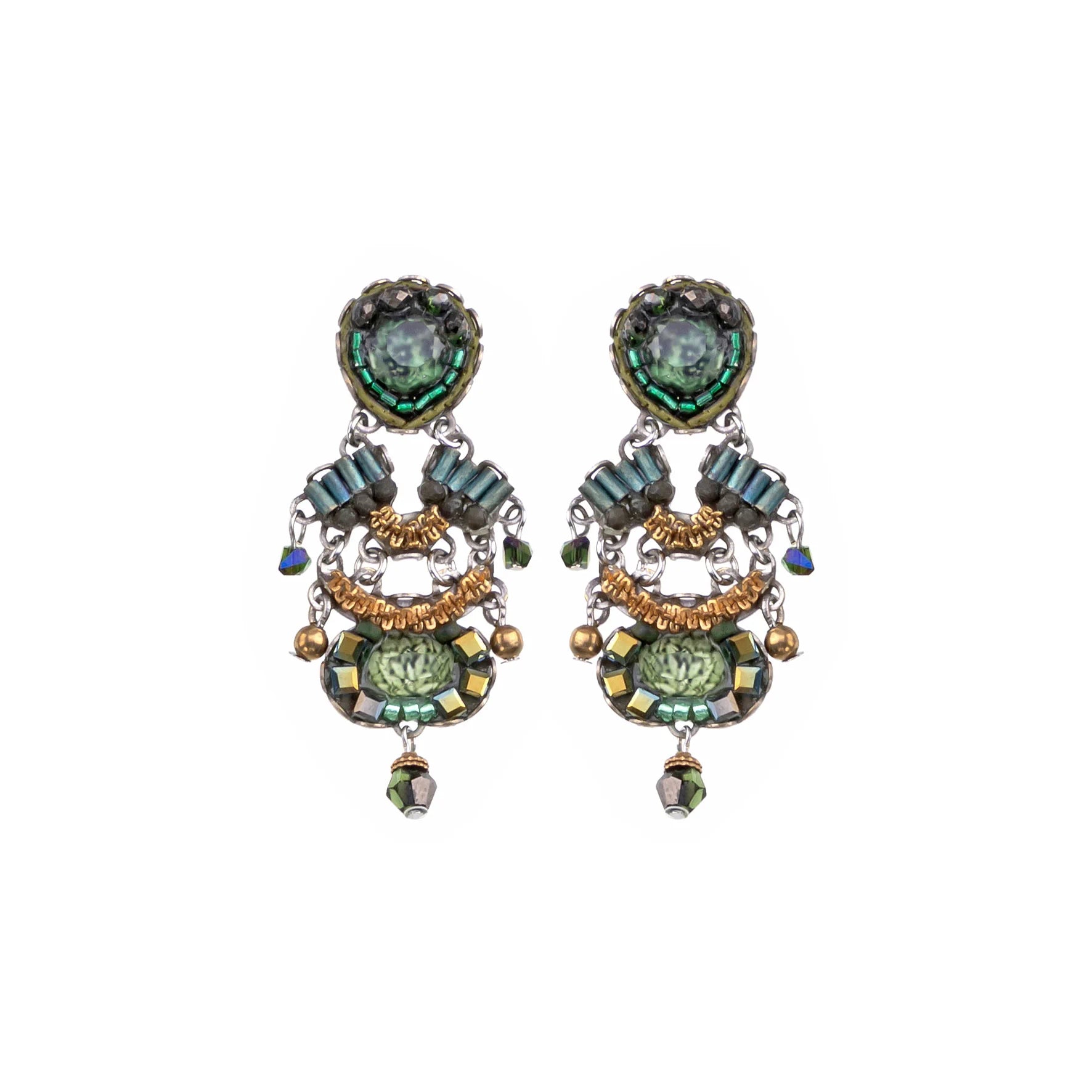 Stud Earrings for Everyday Glamour -Viridian Mood Set, Shanta Stud Earrings