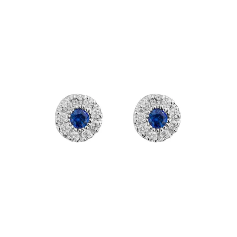 Gold Drop Earrings for Women -14k Sapphire & Diamond Stud Earrings