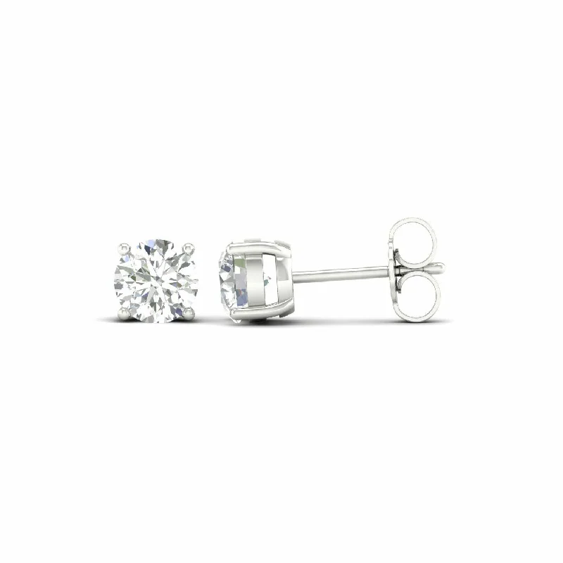 Gold Drop Earrings for Women -14K White Gold Lab Grown 1.61ctw Diamond Stud Earrings