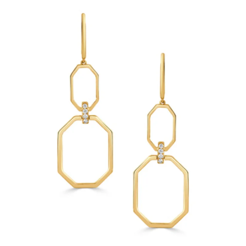 Pearl Drop Earrings for Elegance -18k Gold Fibonacci Drop Earrings