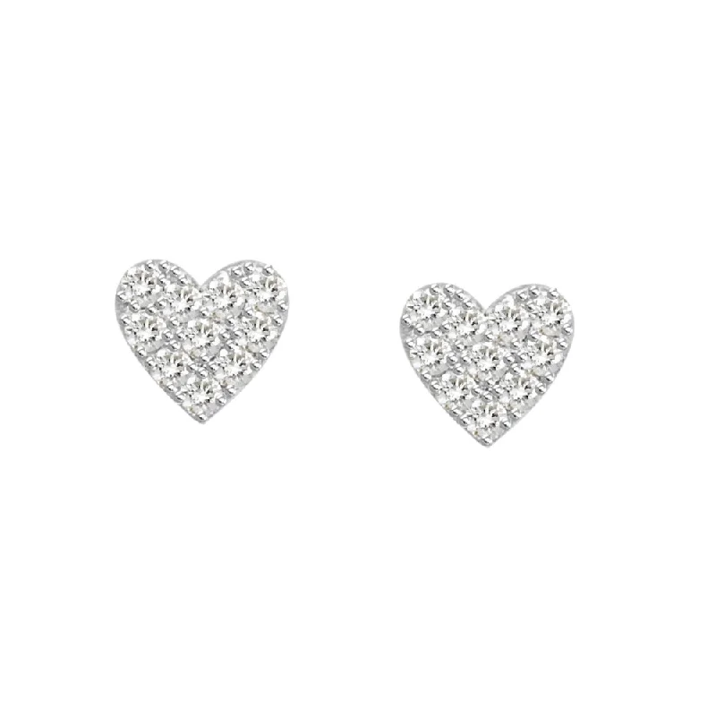 Minimalist Drop Earrings with Simplicity -18k Diamond Heart Stud Earrings