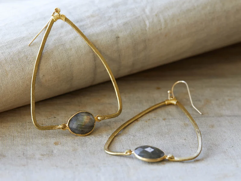 Drop Earrings for Office Wear -Adalene Labradorite Earrings