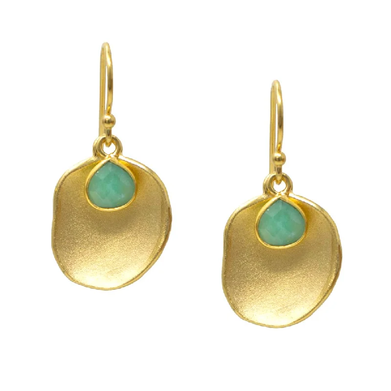 Drop Earrings for Valentine's Day -Amazonite Wish Earrings