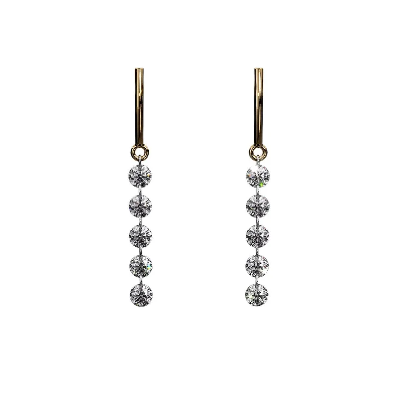 Drop Earrings for Graduation Day -Aresa New York Cassatt No. 5 Diamond Earrings