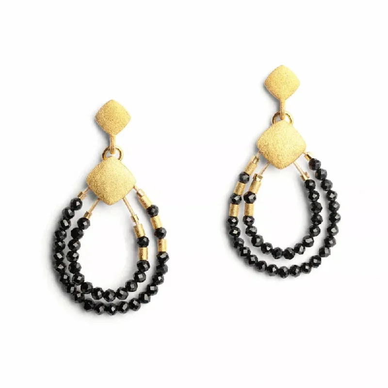 Ethnic Drop Earrings with Tribal Design -Bernd Wolf Climini Spinel Earrings