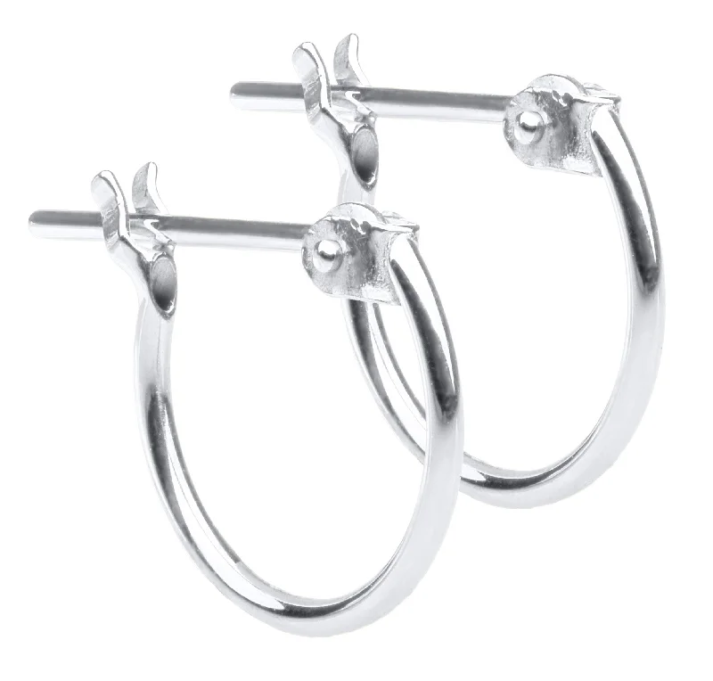 Heart Shaped Drop Earrings for Love -Sterling Silver Baby Hoop Earrings