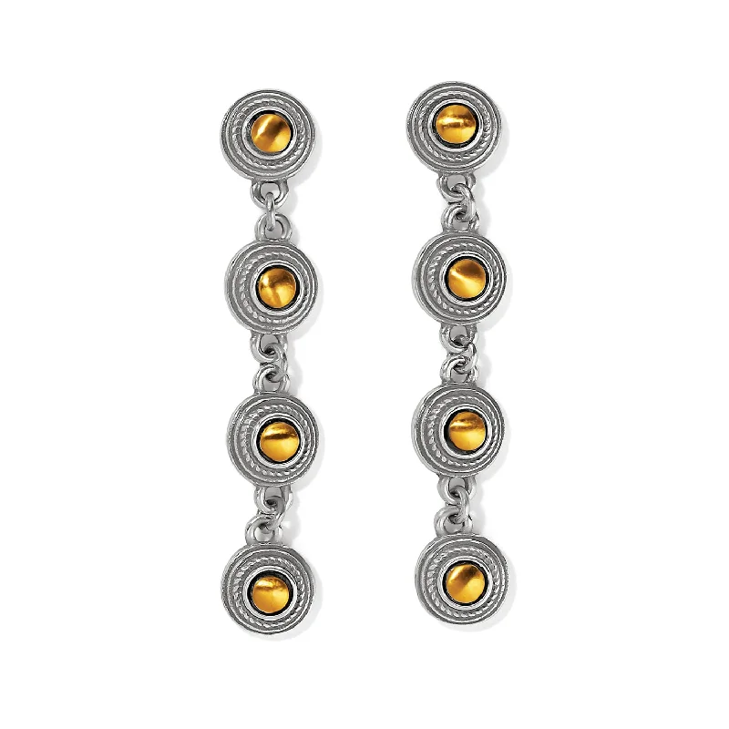 Gemstone and Diamond Drop Earrings for Opulence -Brighton Monete Link Post Drop Earrings