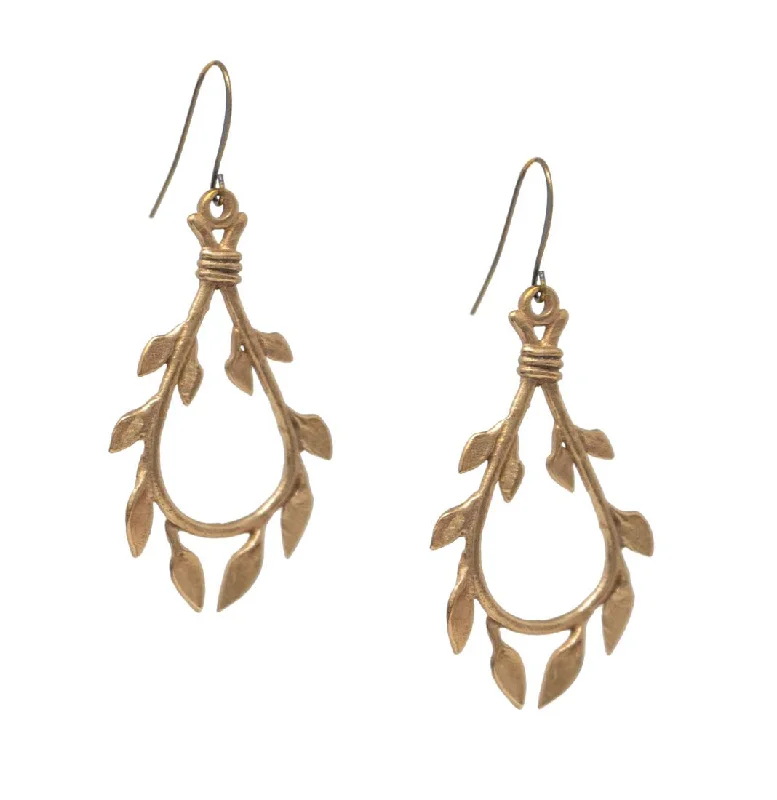 Drop Earrings with Animal Motifs -Bronze Petal Earrings