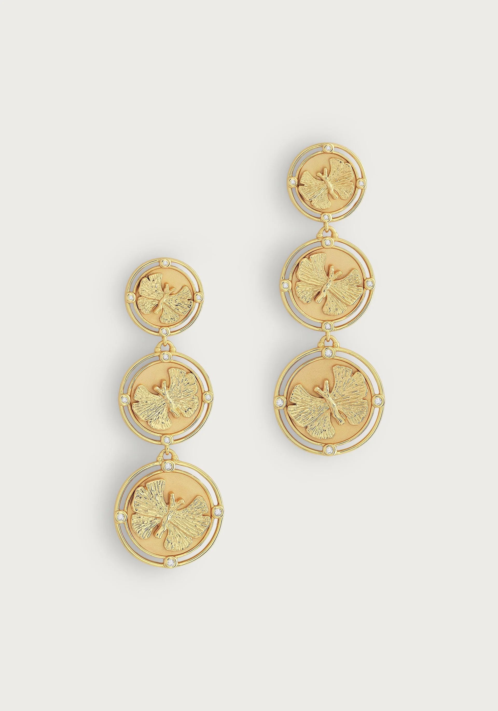 Geometric Drop Earrings for Trend -Butterfly Coin Drop Earrings