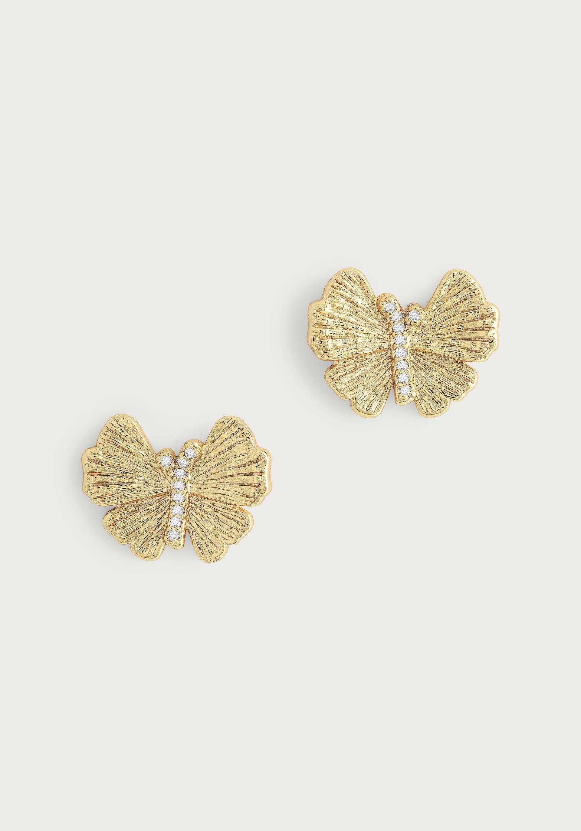 Indian Drop Earrings with Intricacy -Butterfly Stud Gold Earrings