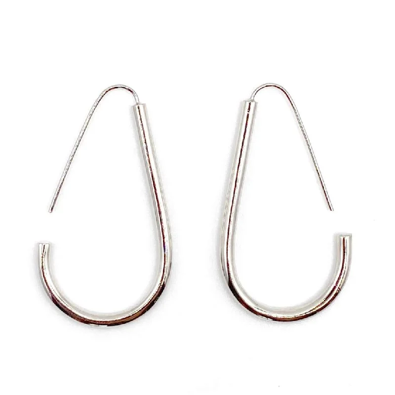 Drop Earrings with Chevron Designs -Chara Threader Hoop Earrings