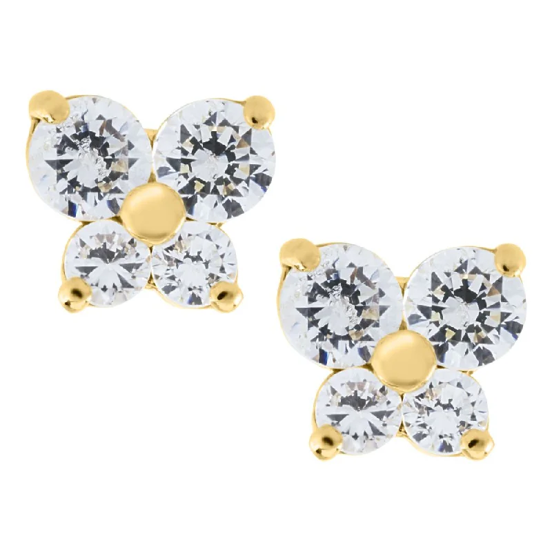 Drop Earrings for Travel Look -Children's 14k Butterfly Stud Earrings