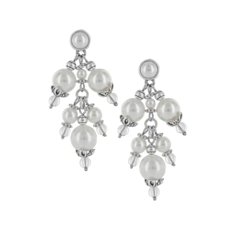 Drop Earrings with Debossed Designs -Pearl-Icious Post Drop Earrings